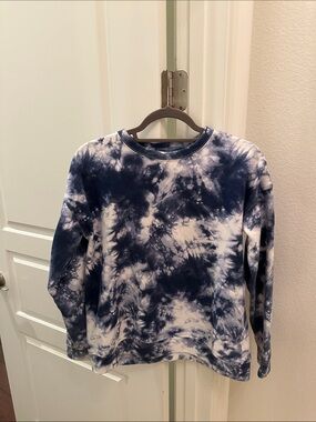 abercrombie kids Navy & White Tie-Dye Crewneck Pullover